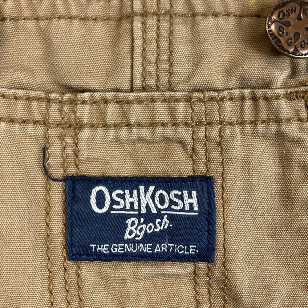 Osh Kosh B’Gosh Vestbak tan overalls 6 months khaki tan snap leg gorpcore